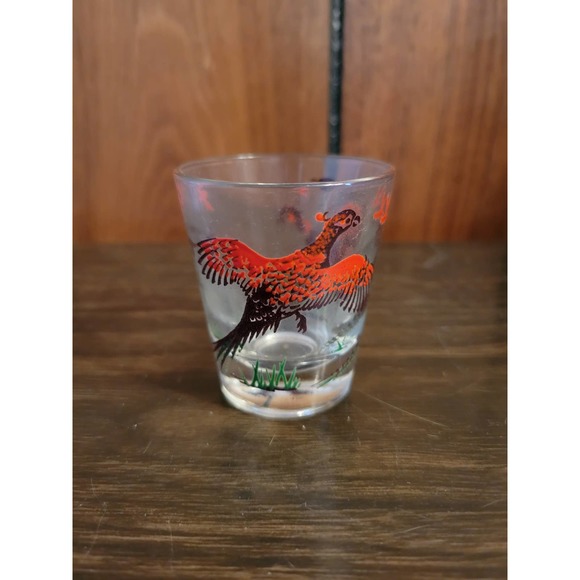Vintage Red Pheasant Shot Glass - Game Birds, Hunting - Picture 1 of 5